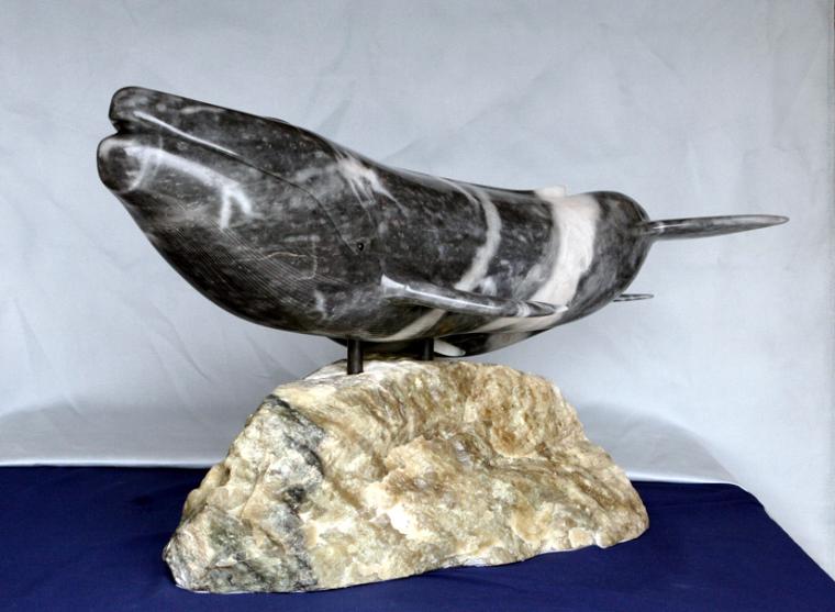 Stone Sculpture (marble with tourmaline on a brucite base)